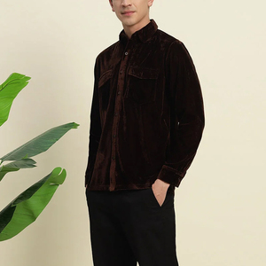 เสื้อเชิ้ตกำมะหยี่ผู้ชาย ดีไซน์หรูหรา สัมผัสนุ่มสบาย แฟชั่นทันสมัย แขนยาว - Product Image 5