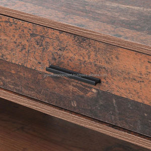 Console TV industrielle moderne en bois avec tiroirs de rangement et étagère ouverte, en bois de manguier de qualité supérieure, pour salon, chambre et appartement - Product Image 4