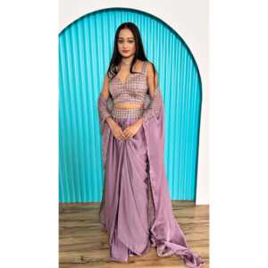 Designer Indo Western Evening Dress Party Wear con Sequence y Dori Work - Product Image 6