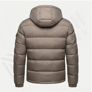 Chaqueta Acolchada Unisex Negra Brillante con Logotipo Frontal, Forro de Bambú Impermeable, Personalizable, Abrigo de Invierno 2025, Venta al Por Mayor - Product Image 3
