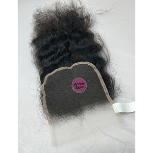 Cabello Humano Natural Liso Indio Remy Grado 12A para Cierre de Encaje con 150% de Densidad y Diseño Partido - Product Image 1