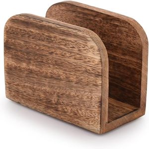 Modern Handcrafted Eco-friendly Wooden <b>Tissue</b> Box Brown Finish Napkin <b>Paper</b> Holder Rack Home Dining Table Restaurant Hotel - Product Image 6