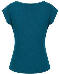 Camiseta de Cuello Redondo con Flores para Mujer, Color Azul Turquesa, Personalizada por el Fabricante, Blusa Informal de Manga Corta para Verano, Suave, Transpirable, para Uso Diario - Product Image 2
