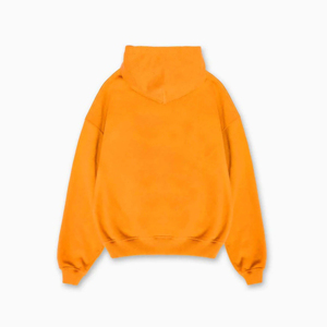 Whole Sale Mens Hooded <b>Fleece</b> Sweatshirt Solid <b>Orange</b> Casual Winter Hoodie Pocket Design Regular Sleeve Knitted Style 100% - Product Image 2
