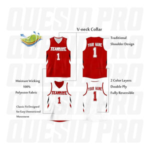 Maillots de basketball personnalisés réversibles sublimés, dernière collection, vente en gros, pas chers, vêtements de sport par sublimation - Product Image 2