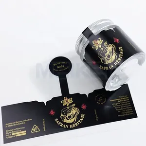 Étiquettes personnalisées avec logo, rouleau blanc et violet, impression brillante avec estampage doré et code-barres pour l'emballage des bouteilles - Product Image 1