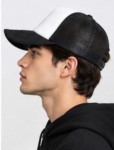 Casquette Trucker Unisexe en Maille 6 Panneaux Réglable Snapback Décontractée Respirante Imperméable Été Extérieur Noir Blanc Broderie 3D - Product Image 3