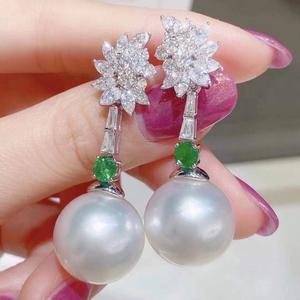 Boucles d'oreilles en perles de luxe 925, perles blanches australiennes naturelles de 11 à 12 mm, presque parfaites, polyvalentes, pour le quotidien - Product Image 4