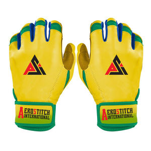 Gants de frappe de baseball professionnels en cuir véritable à manchette courte, personnalisables avec logo, pour jeunes et adultes, vente en gros - Product Image 1