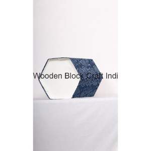 Poubelle décorative ouverte faite à la main en carton PP imprimé au bloc, avec enveloppe en tissu 100 % coton. - Product Image 5