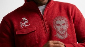 <b>Men</b> <b>Red</b> Quarter Zip Knitted <b>Sweatshirt</b> With Pocket And Logo Print Casual Autumn Wear <b>Men</b> Sweat Shirt - Product Image 6