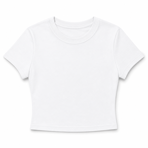 Camiseta Corta de Verano para Niñas, Cuello Redondo, Manga Corta, Tejido de Poliéster, Color Sólido, Ecológica, Informal, con Logotipo Personalizado, OEM, ODM - Product Image 1