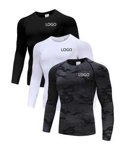 Custom Logo Men's Long Sleeve Rashguard Compression MMA BJJ Training Shirt Quick Dry Gym <b>Athletic</b> Sportswear - Product Image 5
