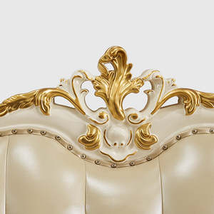 งาช้างบาร็อคที่ได้แรงบันดาลใจและสีทองหรูหราโซฟาสำหรับห้องนั่งเล่น - Product Image 2