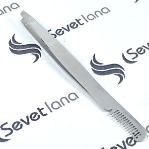 Pince à épiler à sourcils en acier inoxydable avec logo personnalisé de toutes formes avec emballage privé pour l'extension de cils - Product Image 2