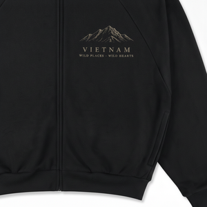 Chaqueta Deportiva ALPINE con Cierre Completo, Color Negro, Estampado de Montaña de Vietnam, Personalizable OEM ODM para Hombre y Mujer - Product Image 5