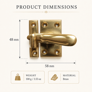 SHUBHAM Solid Brass Cabinet <b>Latch</b> Polished Golden Furniture Fastener for Cupboard Drawer Door <b>Window</b> Hardware - Product Image 5