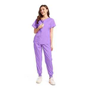 OEM Custom LOGO Label <b>Work</b> Stretch Fabric Nurse Jumpsuit <b>Scrub</b> Sets Medical Women Hospital Jogger <b>Scrubs</b> Uniform Sets - Product Image 5