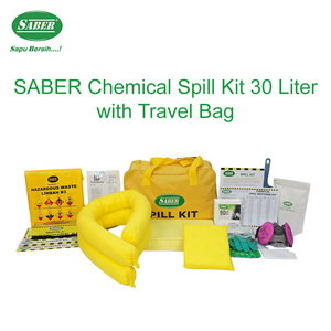 Kit de respuesta a derrames químicos de 30L - Bolsa de transporte resistente, bolsa amarilla para derrames de químicos peligrosos, kit para derrames en laboratorios y fábricas - Product Image 2