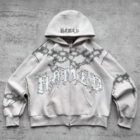 Sudadera con capucha de invierno con lavado ácido, estilo streetwear desgastado, efecto descolorido por el sol, para hombre, con pedrería, diseños personalizados, lavado a la piedra, 100% con letras bordadas