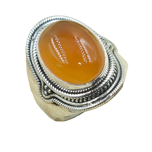 Anillo de Plata de Ley 925 con Piedra Preciosa de Cornalina Natural, Hecho a Mano, Estilo Vintage, Ovalado, Cabujón, Joyería Boho, Regalo - Product Image 1