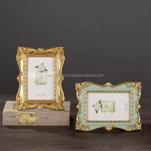 กรอบรูปเรซินขนาดเล็กทำด้วยมือสีทองแบบยุโรปคลาสสิกมาใหม่น้ำหนักเบาสำหรับโต๊ะ - Product Image 3