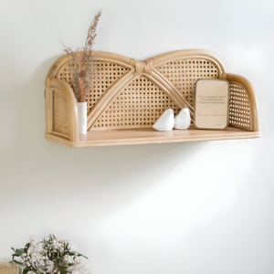 Estantes de montaje en pared de ratán de alta calidad estante colgante natural para decoración de baño - Product Image 2