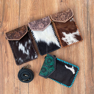 กระเป๋าคาดตัวสำหรับใส่โทรศัพท์มือถือหนังวัวและหนังวัวแฟชั่นตะวันตกสำหรับผู้หญิงแบบใหม่กระเป๋าถือหนังแท้ทำมือ - Product Image 3