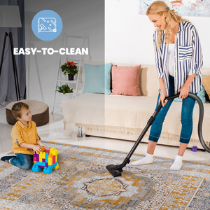 Collezione LOOM LUXE: Elegante Tappeto a Medaglione 8X10 Crema/Avorio, Antiscivolo e Antimacchia per Casa, Ufficio, Sala da Pranzo e Soggiorno - Product Image 5