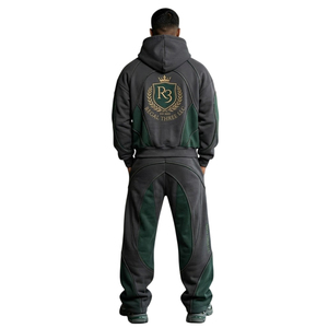 Chándal holgado para hombre / Chándal con cremallera completa y hombros caídos para hombre / Chándales holgados de gran tamaño para hombre - Product Image 2