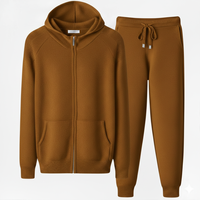 Ensemble de survêtement 2-en-1 respirant en polaire compressée délavée à l'acide, écologique, pour homme et femme, idéal pour le ski et comme sous-vêtement fonctionnel