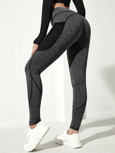 Leggings de yoga pour femmes de haute qualité, taille élastique, nouveaux pantalons élégants, contraste de couleurs, poche, logo personnalisé, meilleur fabricant - Product Image 1