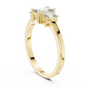 Anillo de diamantes de 1.50 quilates con corte esmeralda, claridad VS1, color E, certificado por IGI, diamante cultivado en laboratorio, oro de 14k, trilogía, diamante CVD, el mejor regalo para ella. - Product Image 2