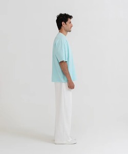 Camiseta de Algodón Extra Grande para Hombre, Color Sólido, Ribete en Contraste, Cuello Redondo, Manga Corta, Estilo Casual, Tejido de Punto Jersey - Product Image 6