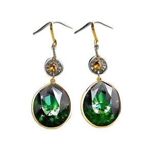 925ชุบทอง18K สุดพิเศษต่างหูห้อยเงินสเตอร์ลิงเครื่องประดับอัญมณีรูปทรงแฟนซี - Product Image 1