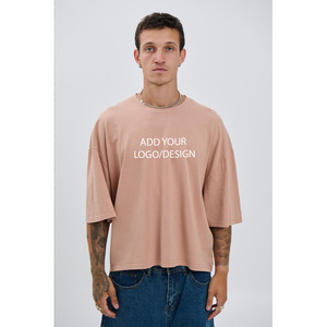 T-shirt surdimensionné personnalisé pour homme, 100% coton, épaules tombantes, streetwear, tee-shirt uni, impression de logo, broderie, chemises pour homme - Product Image 2