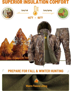 Combinaison de chasse unisexe pour adultes en toile imprimée, respirante, coupe-vent, imperméable, multi-poches, haute qualité, prix abordable - Product Image 3