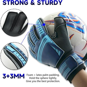 Custom Brand Football Goalkeeper Gloves Full Finger PU Silicone Printed Non-Slip Breathable Adjustable Wrist <b>Strap</b> Hook Loop - Product Image 6