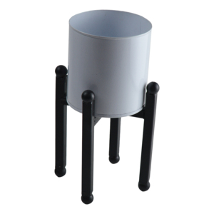 กระถางดอกไม้สีขาวเงางามพร้อมขาตั้งสีทอง ดีไซน์สวยงาม เหมาะสำหรับตกแต่งทางเข้าโรงแรมและร้านกาแฟ - Product Image 2