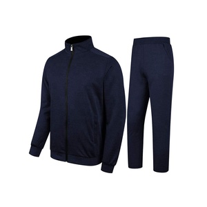 Custom Logo Men's Front Zip Winter Sports Tracksuit Men's Casual Full Zip Sweatsuit - Product Image 1