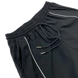 Custom High Quality Quick Dry Lightweight Tracksuit Solid Heat Pressed Logo <b>Reflective</b> Sports Streetwear Black Jogger <b>Jacket</b> Set - Product Image 5