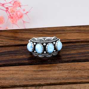 Bague en larimar, argent sterling, pierre précieuse bleu océan, bijou fait main, cadeau pour elle - Product Image 5