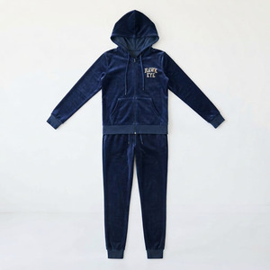 Ensemble de survêtement élégant pour femme en velours uni à capuche, 2 pièces, manches courtes, 100 % polyester, polyvalent - Product Image 6
