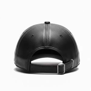 Casquette de baseball en daim noir à 6 panneaux, boucle métallique réglable, unisexe, décontractée, logo personnalisé, couleur unie, adulte, toutes saisons - Product Image 3