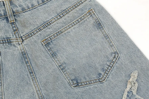 Pantalones vaqueros de mezclilla de estilo casual vintage con logotipo bordado personalizado de la mejor calidad para hombre - Product Image 4