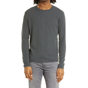 T-shirt pour homme à manches longues, col rond, imprimé avec logo personnalisé, en coton respirant, manches longues, pour homme - Product Image 1