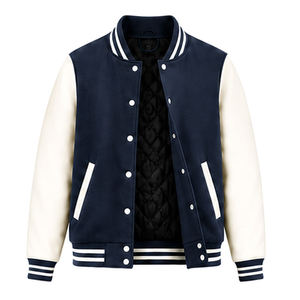 Veste universitaire BIRLAG SPORTS pour homme, bleu marine, style preppy, fermeture à un bouton, col montant, coupe classique, en toile - Product Image 6