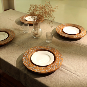 Assiettes de présentation en bois pour fruits et aliments, lot de 4, de bonne qualité, écologiques - Product Image 5
