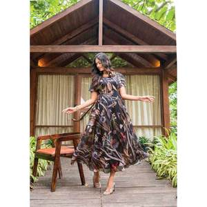 TRENDING GEORGETTE PRINTED ONLY ANARKALI GOWN BLACK - Product Image 1