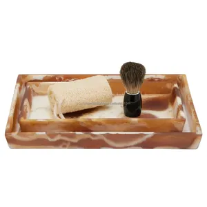 Plateau de service incrusté de résine artisanale colorée de qualité supérieure polyvalent pour un usage personnel et des cadeaux de pendaison de crémaillère décoratifs - Product Image 4